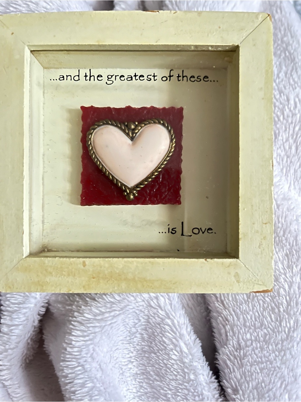 ❤️ 5 for $15 Love Heart Shadow Box Wall Accent - Cream and Red